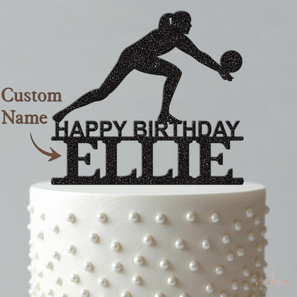 Personalised Volleyball Lunge Cake Topper – Name - view 4