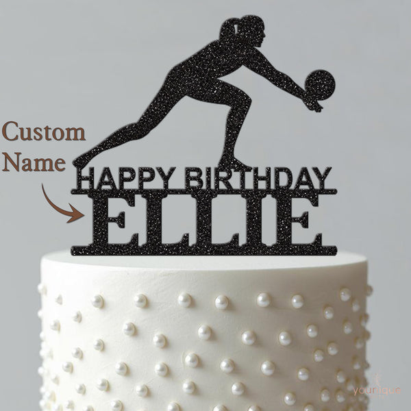 Personalised Volleyball Lunge Cake Topper – Name - view 4