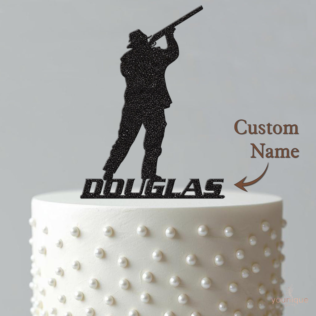 Personalised Shotgun Shooting Cake Topper – Name - view 4