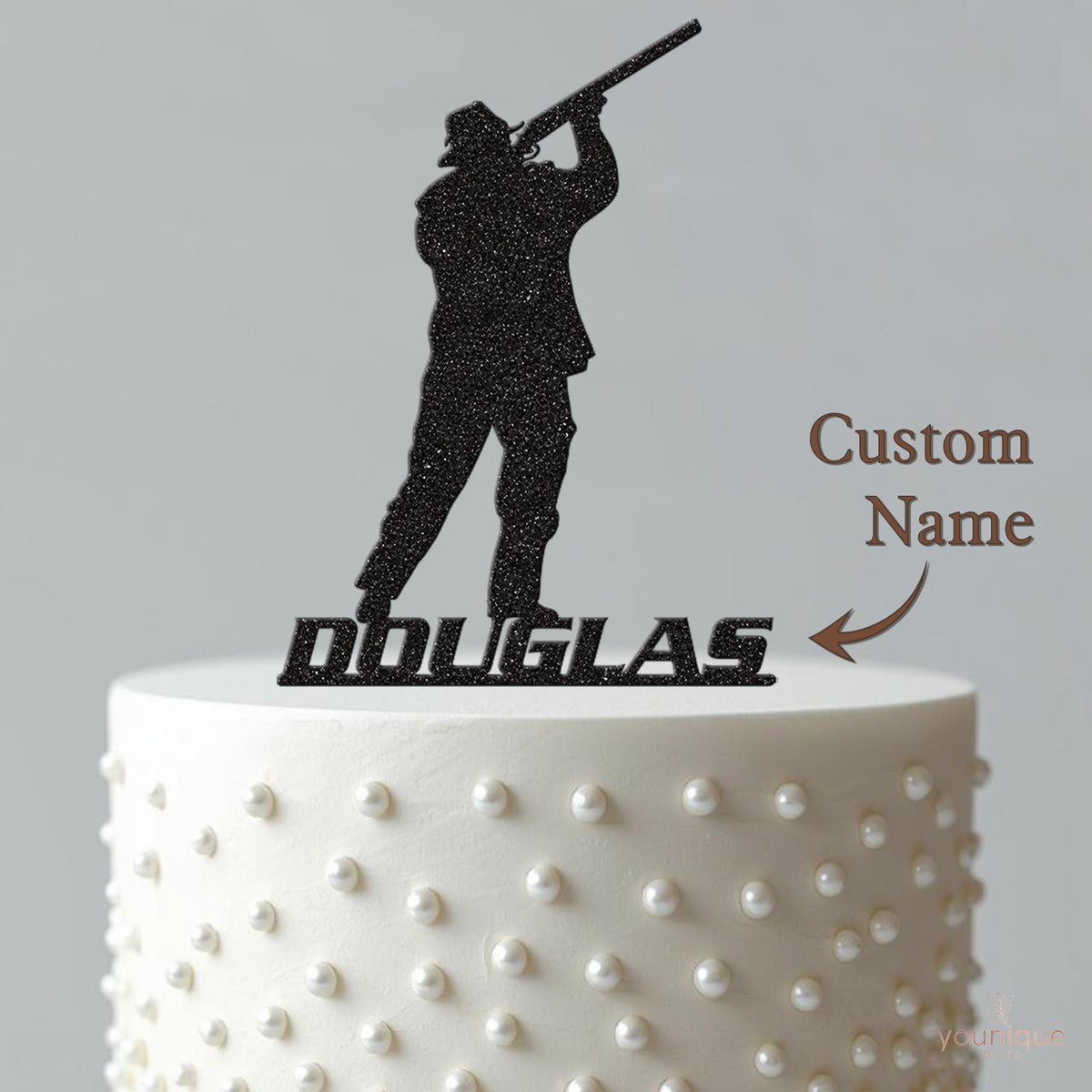 Personalised Shotgun Shooting Cake Topper – Name - view 4