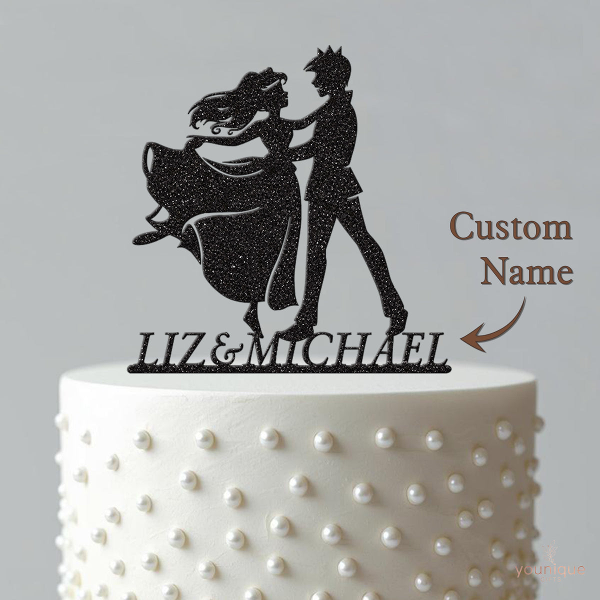 Personalised Prince & Princess Wedding Cake Topper – Names - view 4