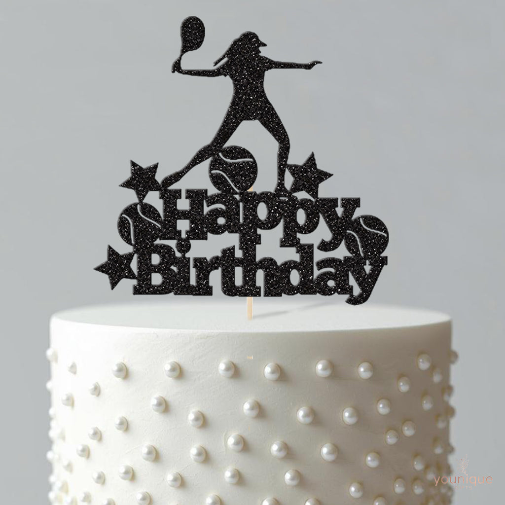 Female Tennis Player Birthday Cake Topper - view 4