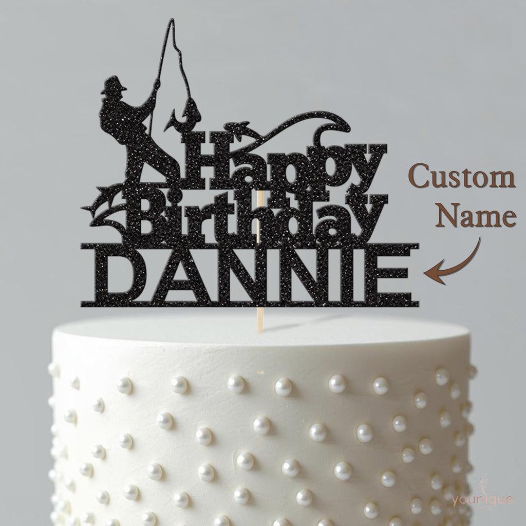 Personalised Fishing Cake Topper – Name - view 4