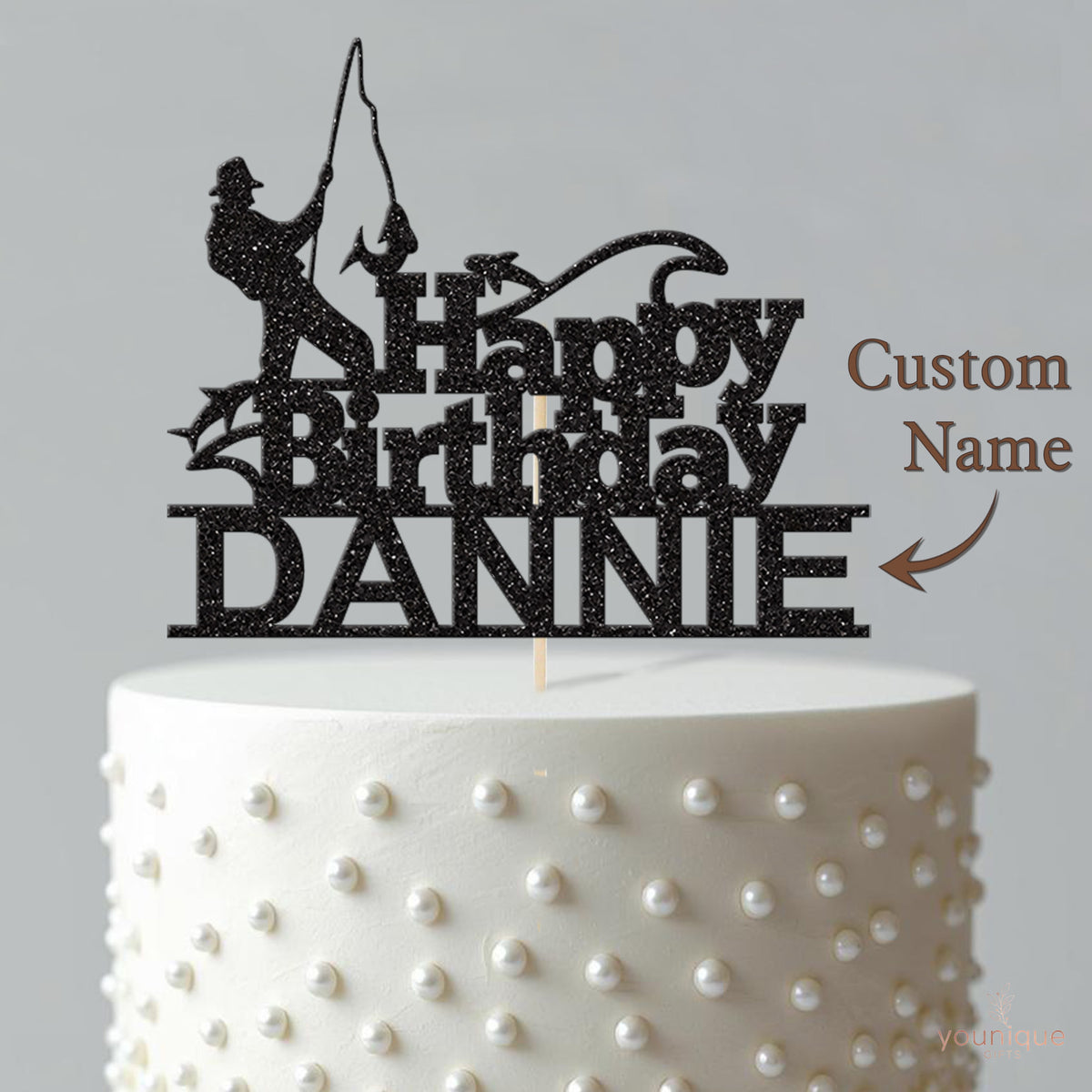 Personalised Fishing Cake Topper – Name - view 4