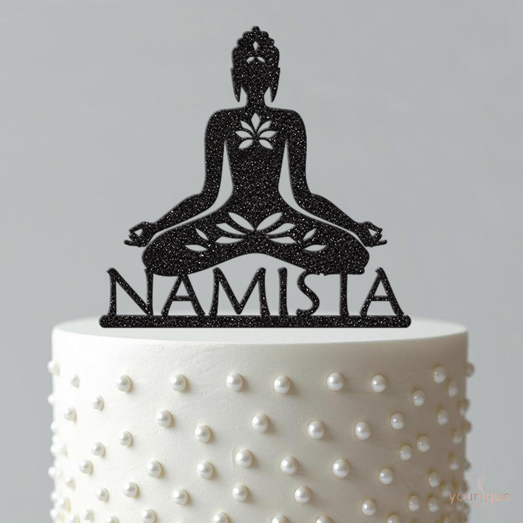 Personalised Meditation Buddha Cake Topper – Name - view 4