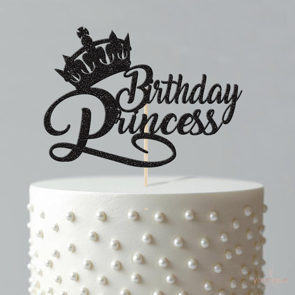 Birthday Princess Crown Script Cake Topper - view 4