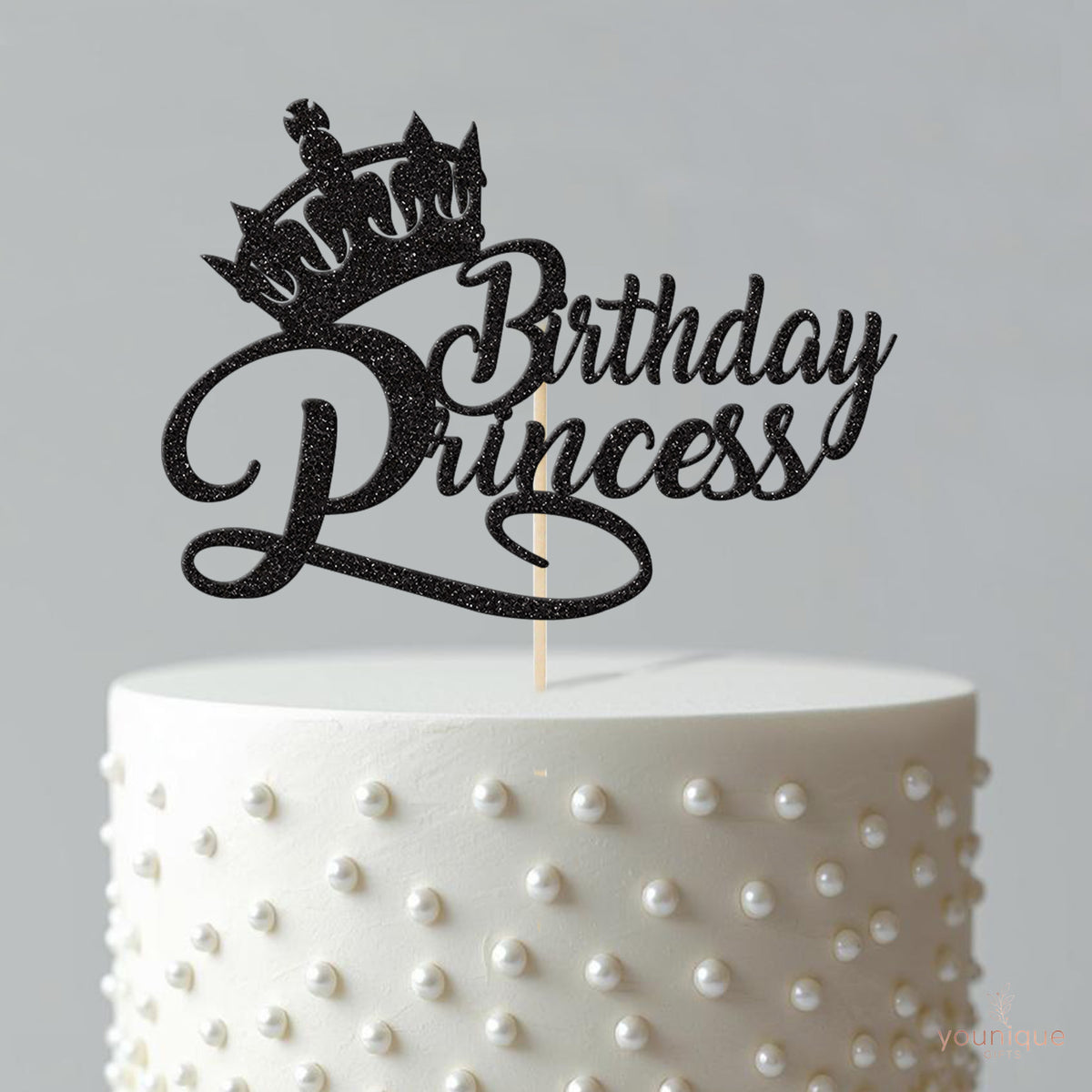Birthday Princess Crown Script Cake Topper - view 4