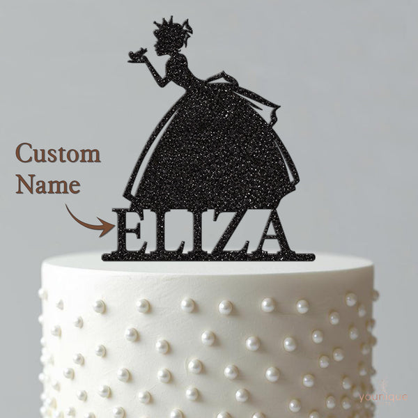 Personalised Crowned Princess Cake Topper – Name - view 4