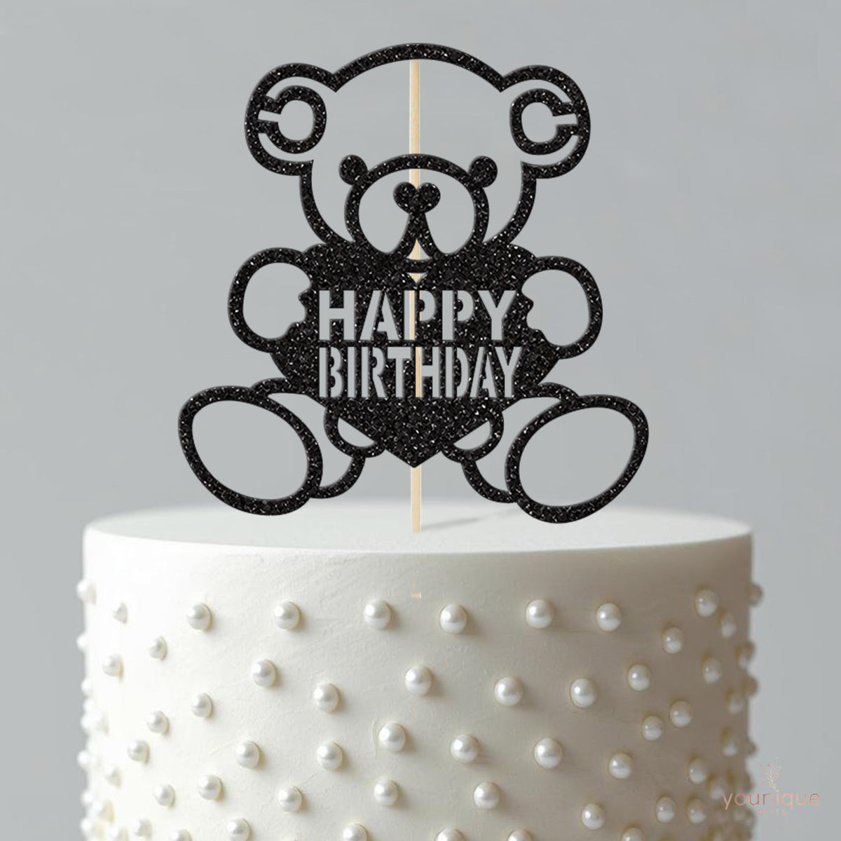 Happy Birthday Teddy Bear Heart Cake Topper - view 4