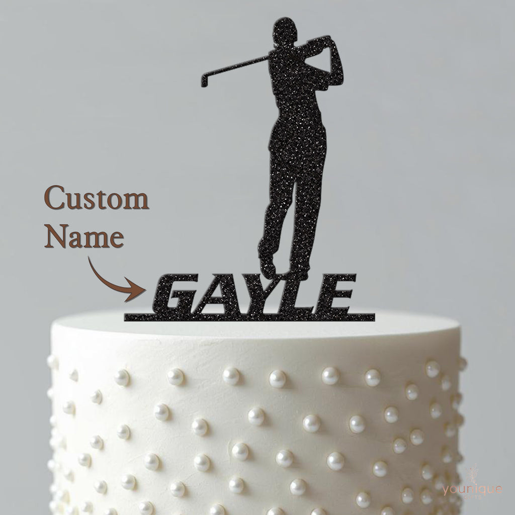 Personalised Golf Follow-Through Cake Topper – Name - view 4
