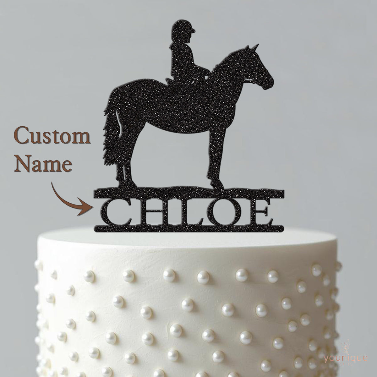 Personalised Pony Rider Cake Topper – Name - view 4