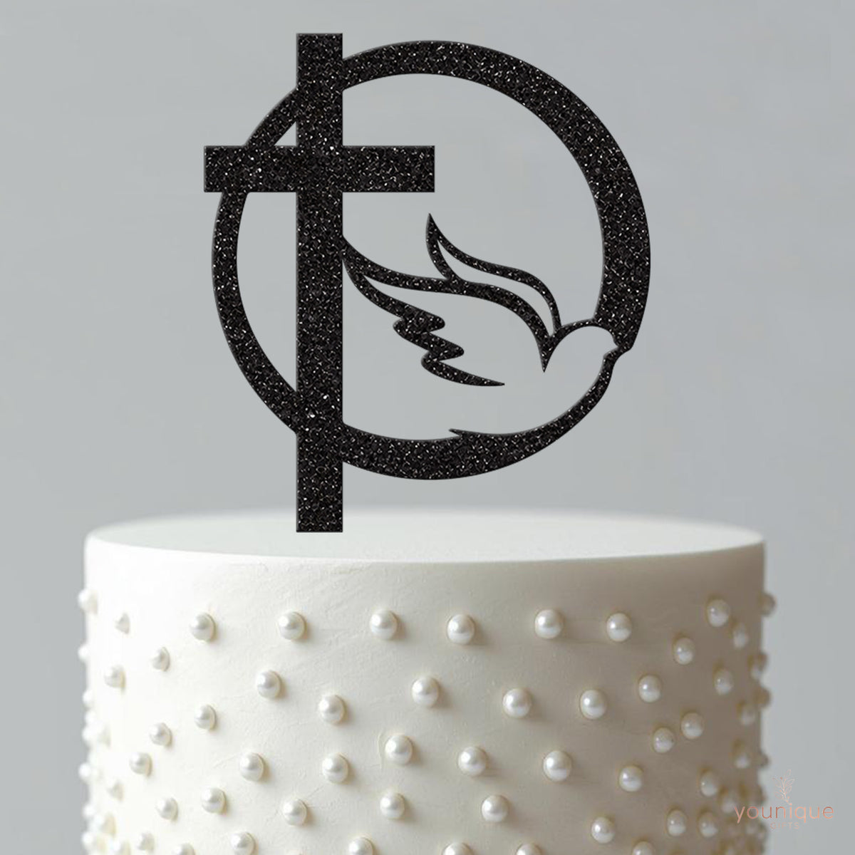 Dove and Cross First Holy Communion Hoop Cake Topper - view 4