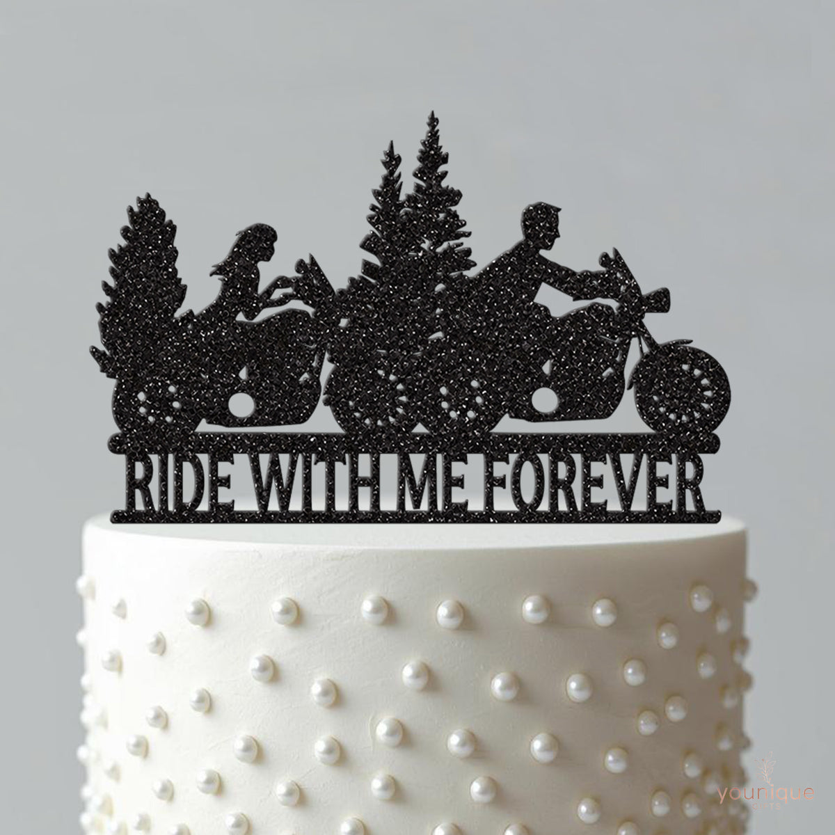 Ride With Me Forever Motorbike Couple Wedding Cake Topper - view 4