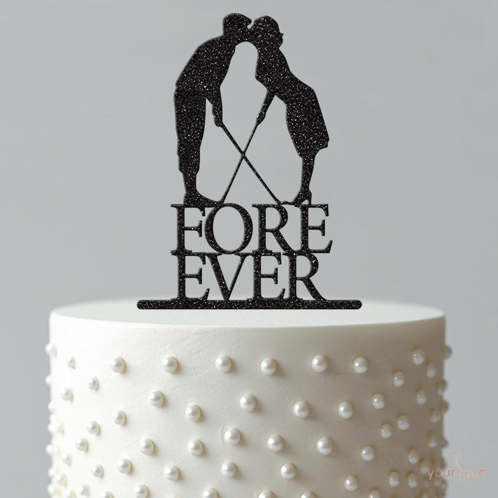 Fore Ever Kissing Golf Couple Wedding Cake Topper - view 4