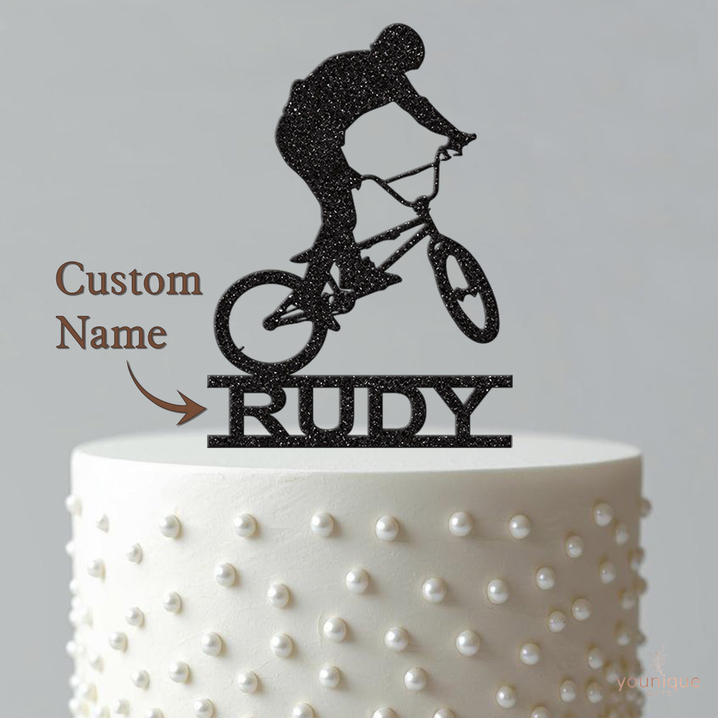 Personalised BMX Jump Cake Topper – Name - view 4