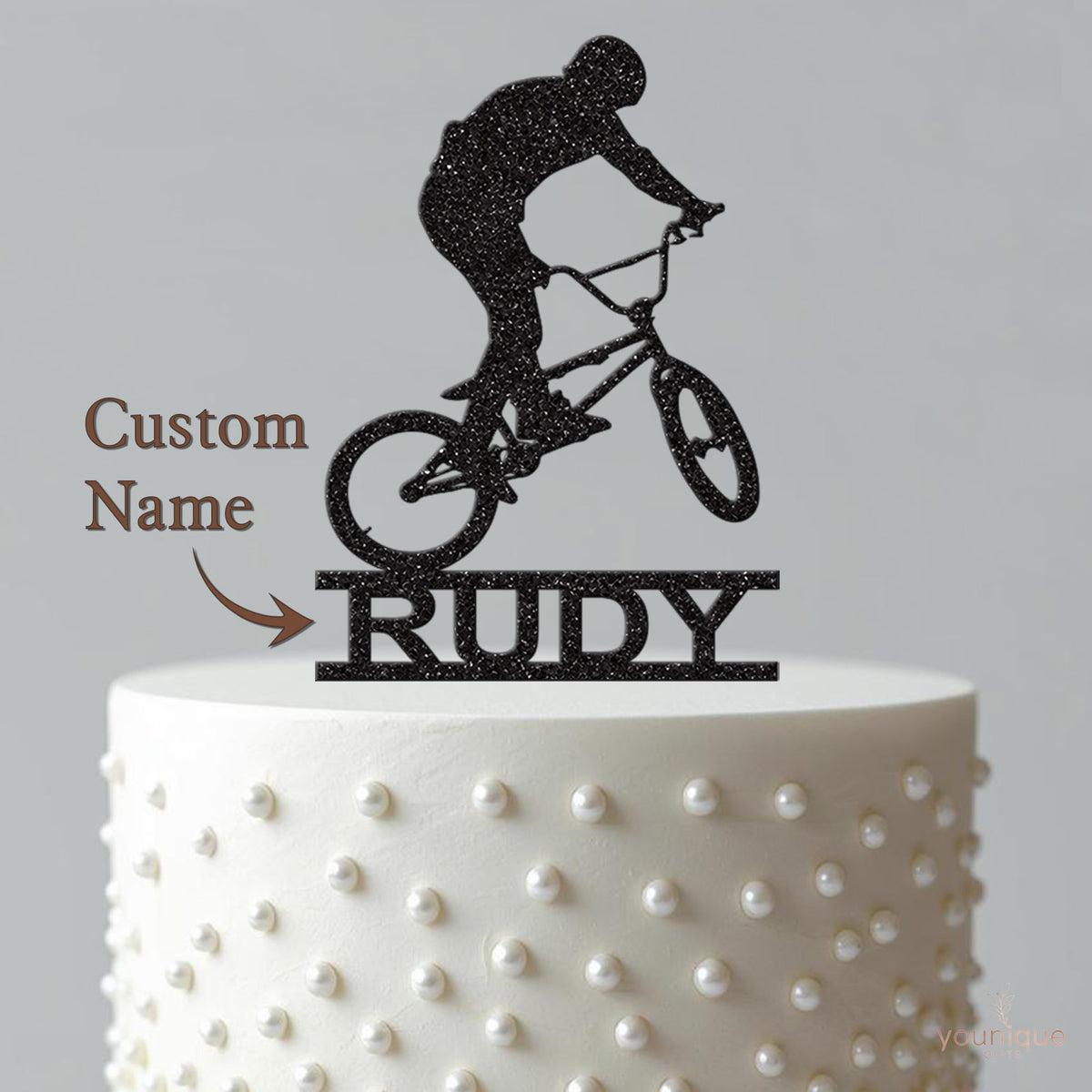 Personalised BMX Jump Cake Topper – Name - view 4