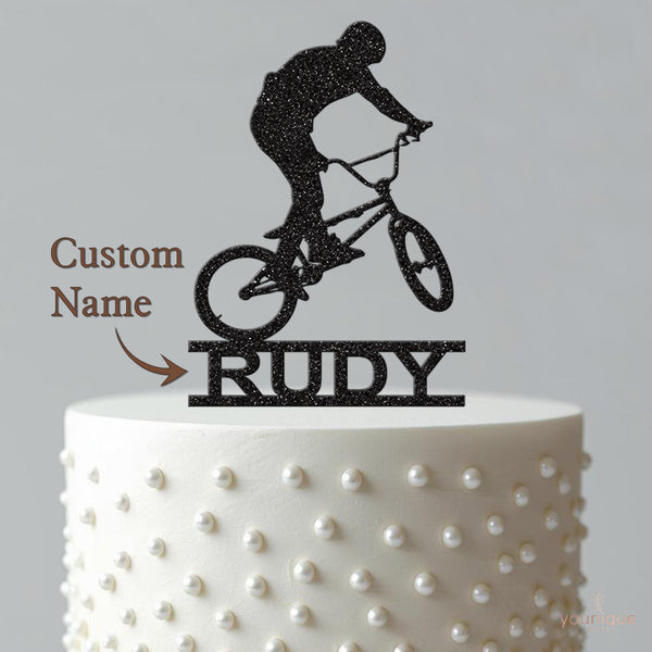 Personalised BMX Jump Cake Topper – Name - view 4
