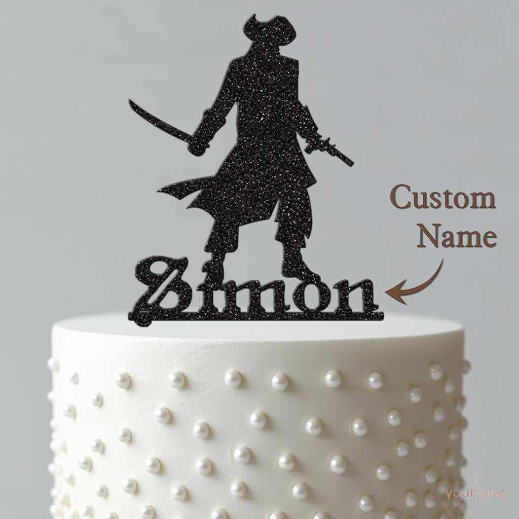 Personalised Pirate Captain Cake Topper – Name - view 4