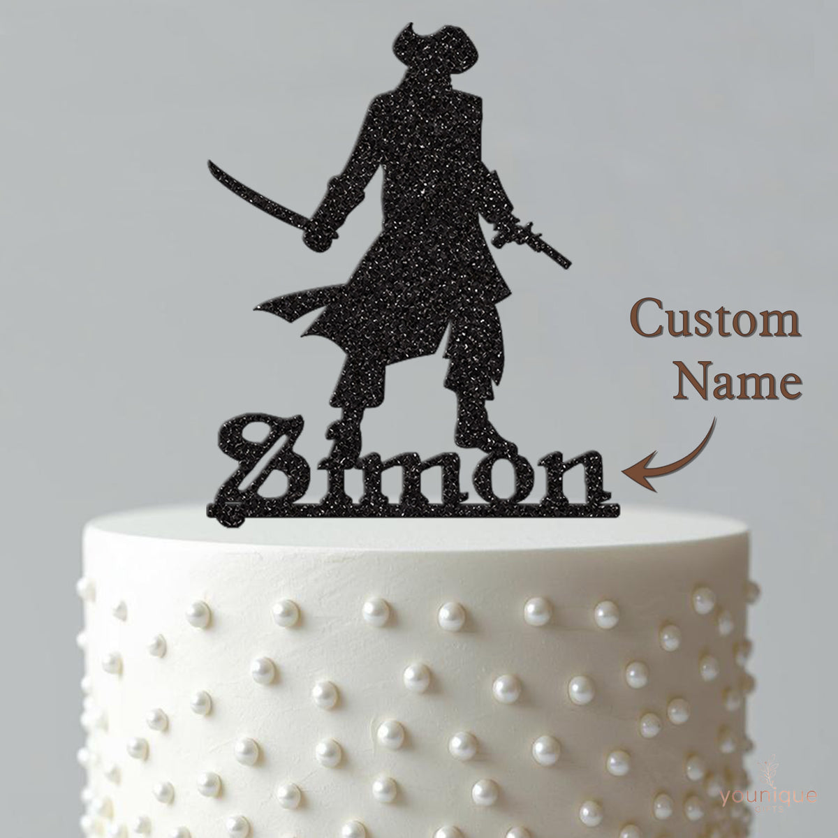 Personalised Pirate Captain Cake Topper – Name - view 4