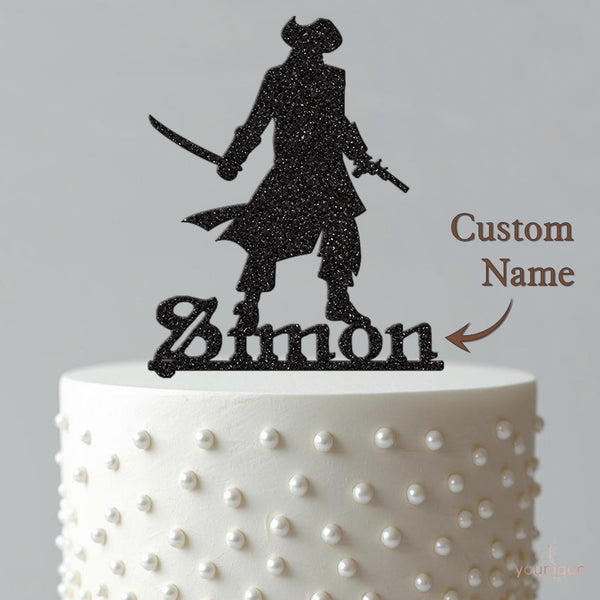 Personalised Pirate Captain Cake Topper – Name - view 4