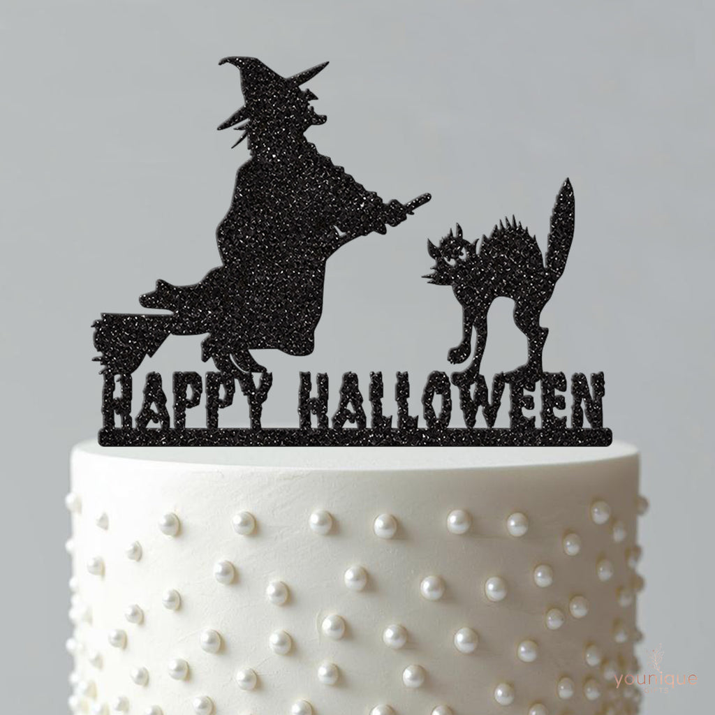 Happy Halloween Witch & Cat Cake Topper - view 4