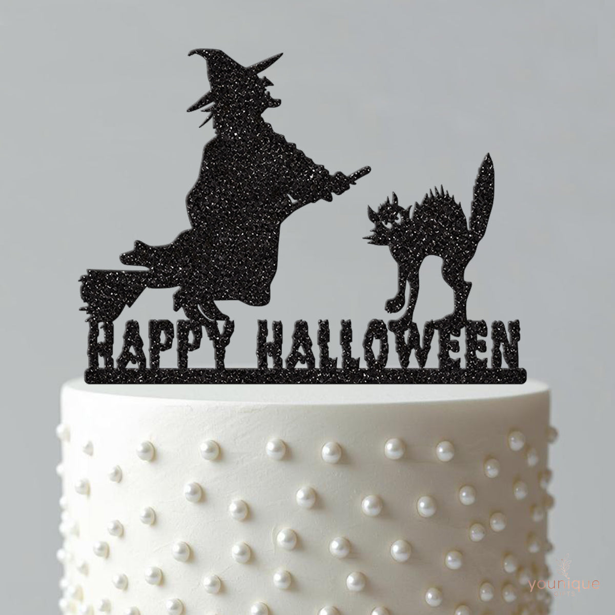 Happy Halloween Witch & Cat Cake Topper - view 4