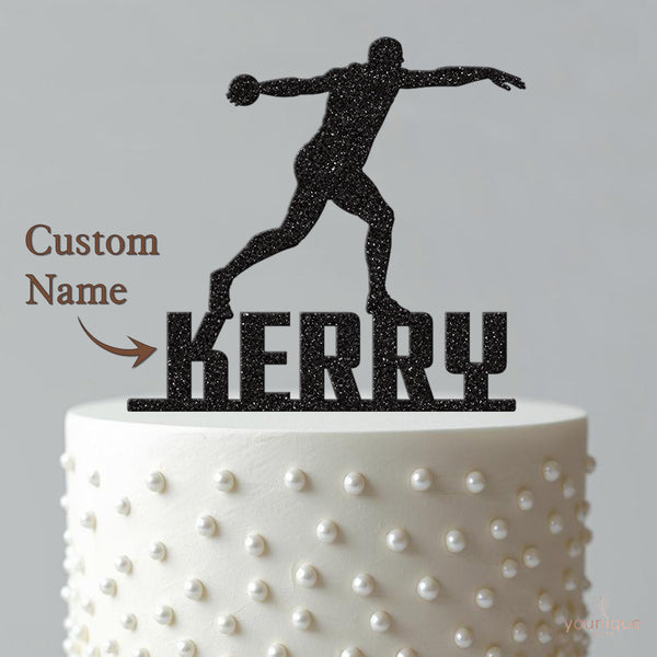 Personalised Discus Thrower Cake Topper – Name - view 4
