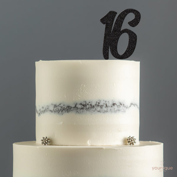 Number 16 Script Birthday Cake Topper - view 4