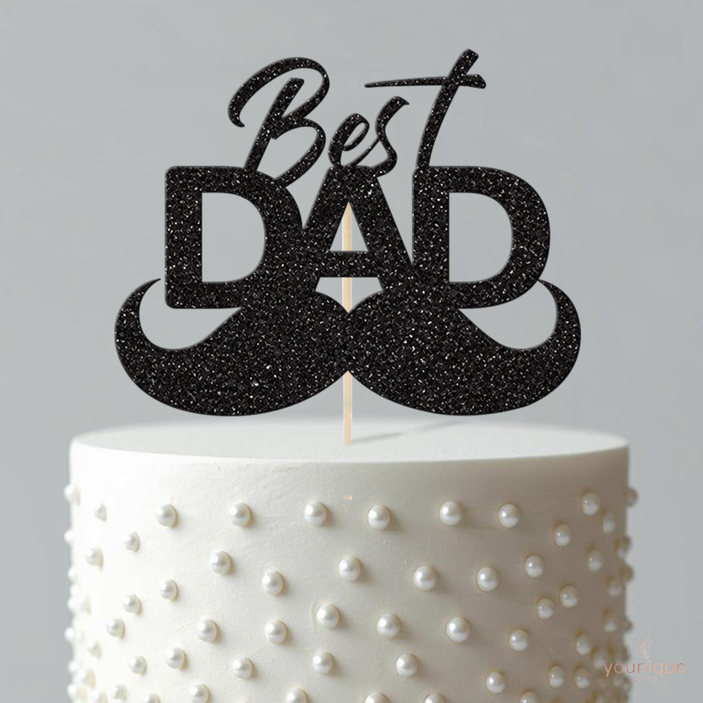 Best Dad Moustache Cake Topper - view 4