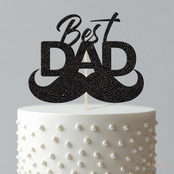 Best Dad Moustache Cake Topper - view 4