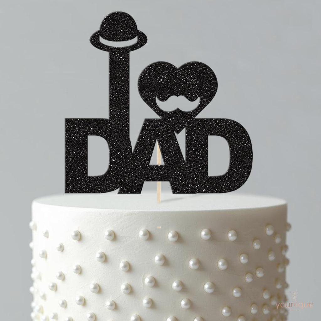 I Love Dad Hat and Moustache Cake Topper - view 4