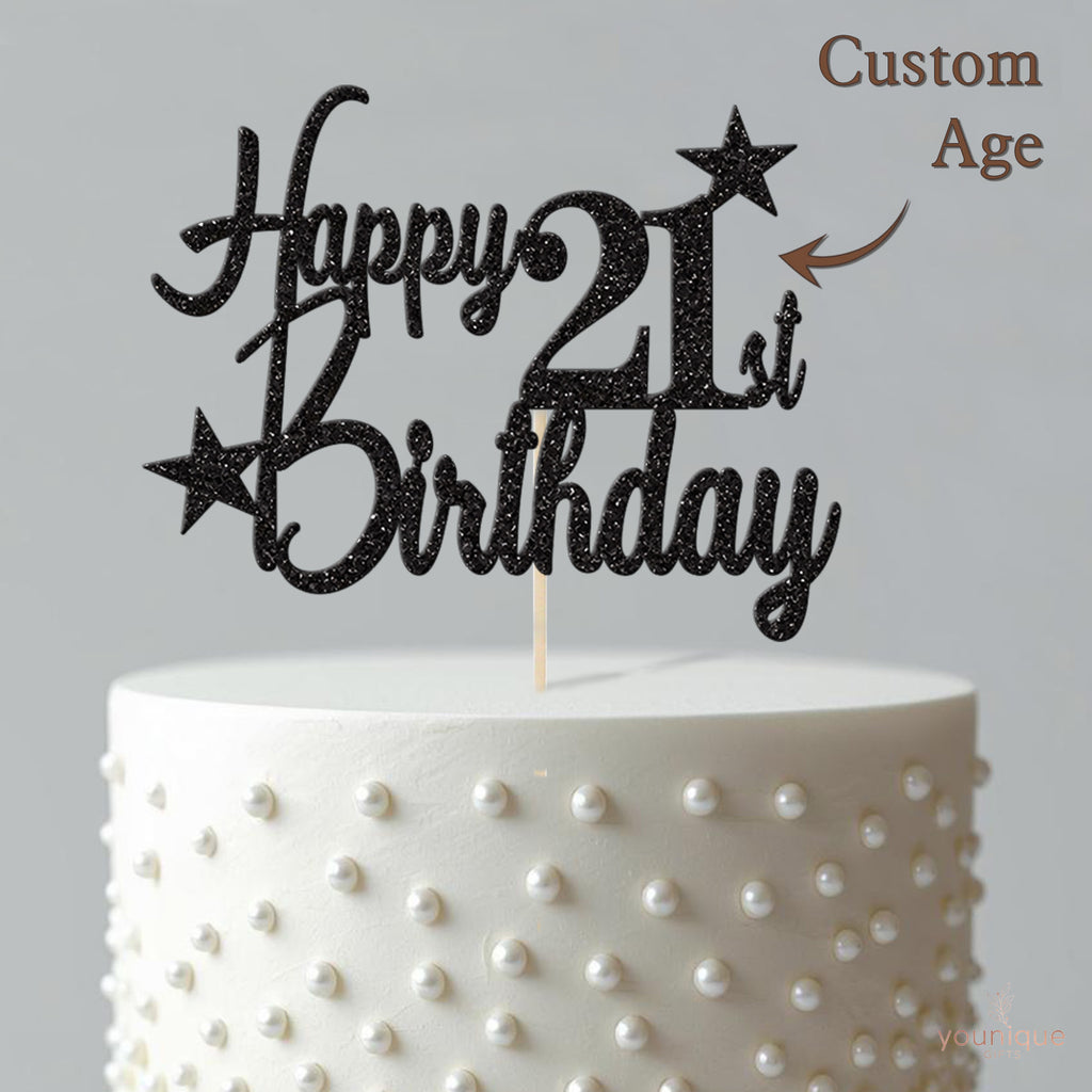 Happy 21st Birthday Stars Cake Topper - view 4
