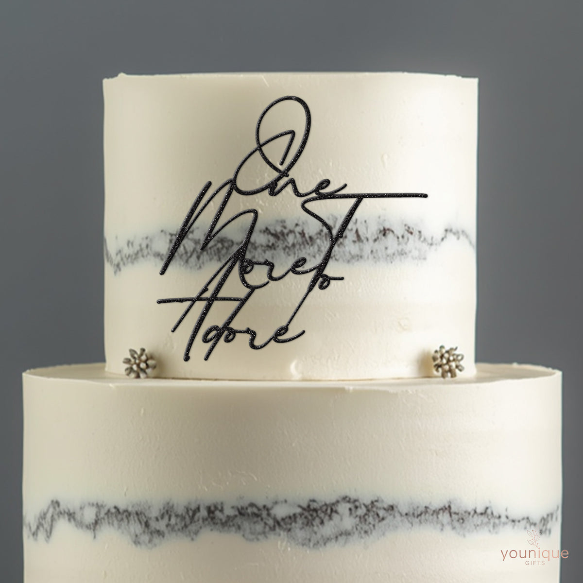 One More to Adore Script Baby Shower Cake Topper - view 4