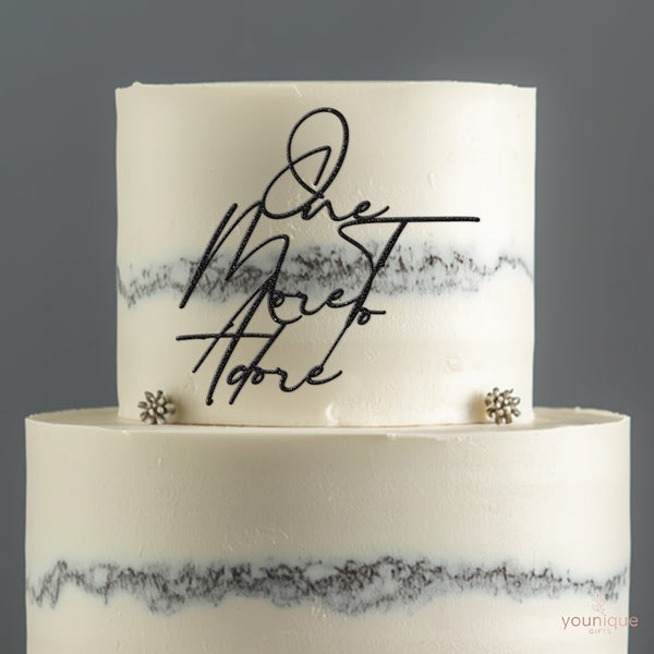 One More to Adore Script Baby Shower Cake Topper - view 4