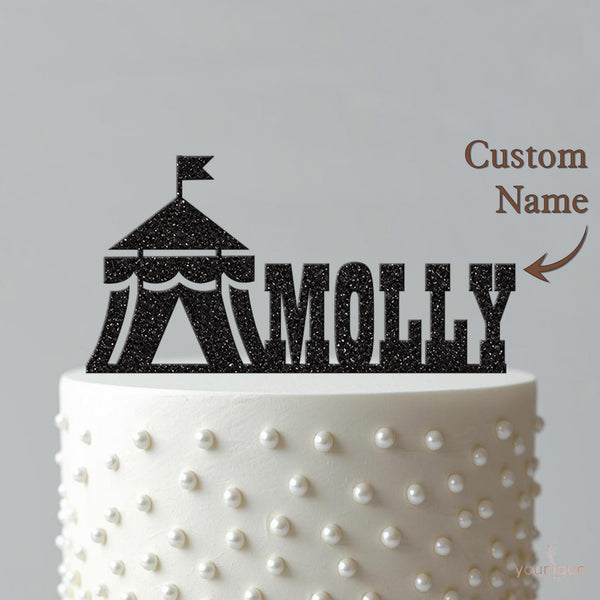 Personalised Circus Tent Cake Topper – Name - view 4