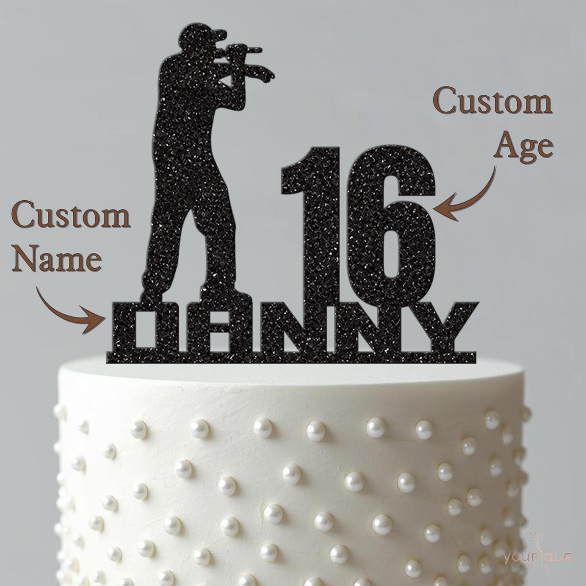 Personalised Rapper Cake Topper – Name & Age - view 4
