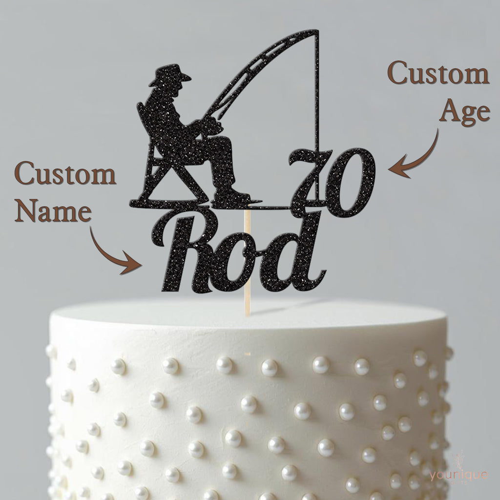 Personalised Seated Fisherman Cake Topper – Name & Age - view 4
