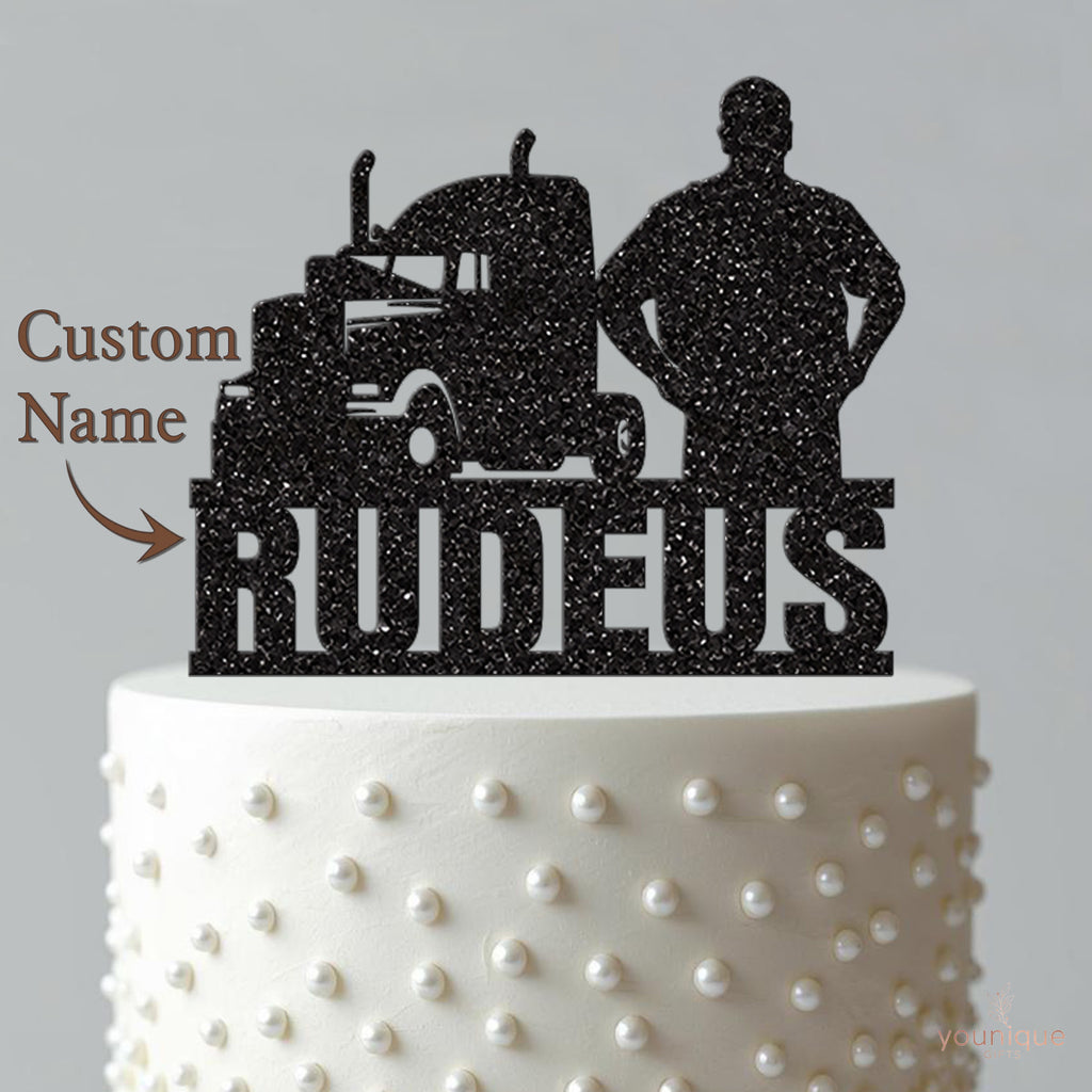 Personalised Truck and Driver Cake Topper – Name - view 4