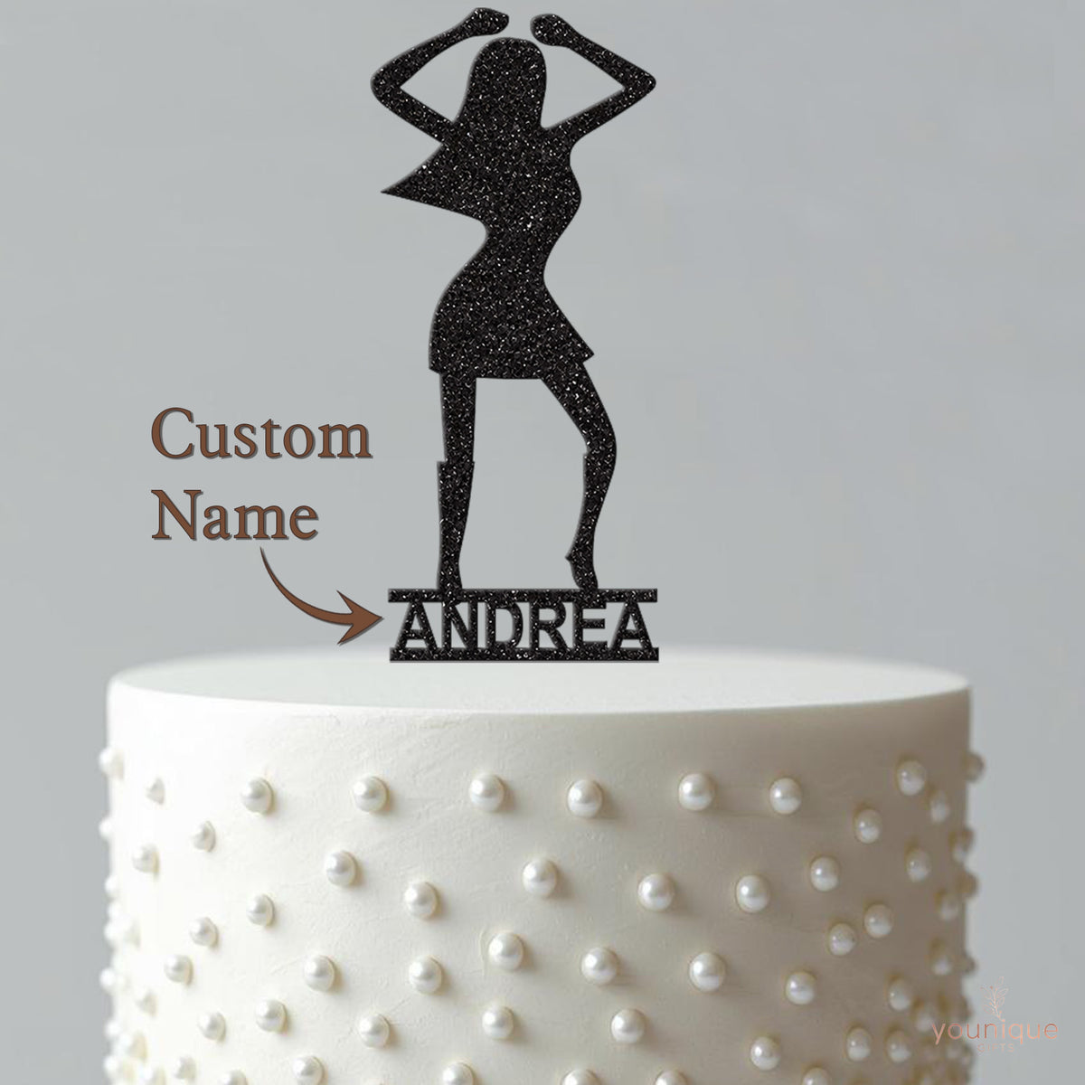 Personalised Disco Dancer Cake Topper – Name - view 4