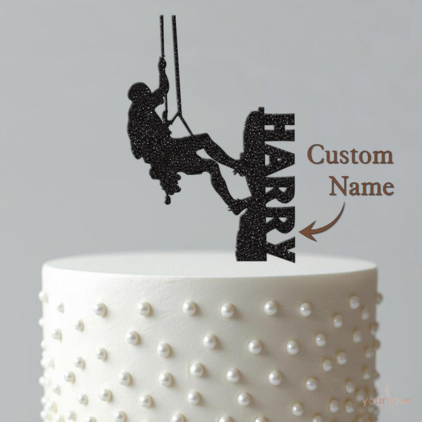 Personalised Rope Climber Vertical Name Cake Topper – Name - view 4