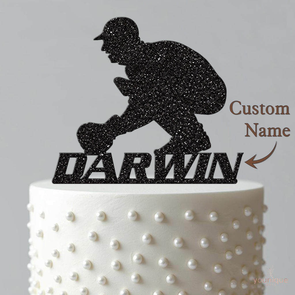 Personalised Cricket Wicket Keeper Cake Topper – Name - view 4