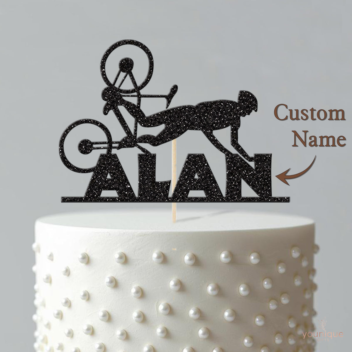 Personalised BMX Wipeout Cake Topper – Name - view 4