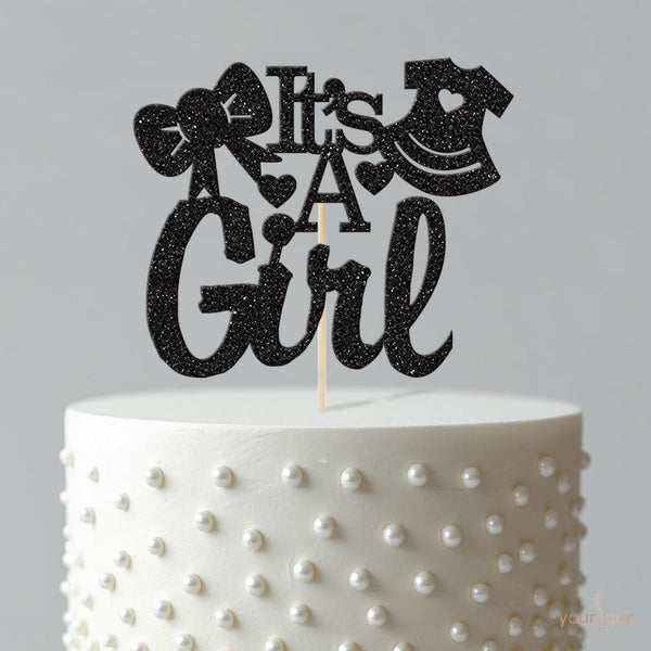 It’s a Girl Bow & Dress Baby Shower Cake Topper - view 4