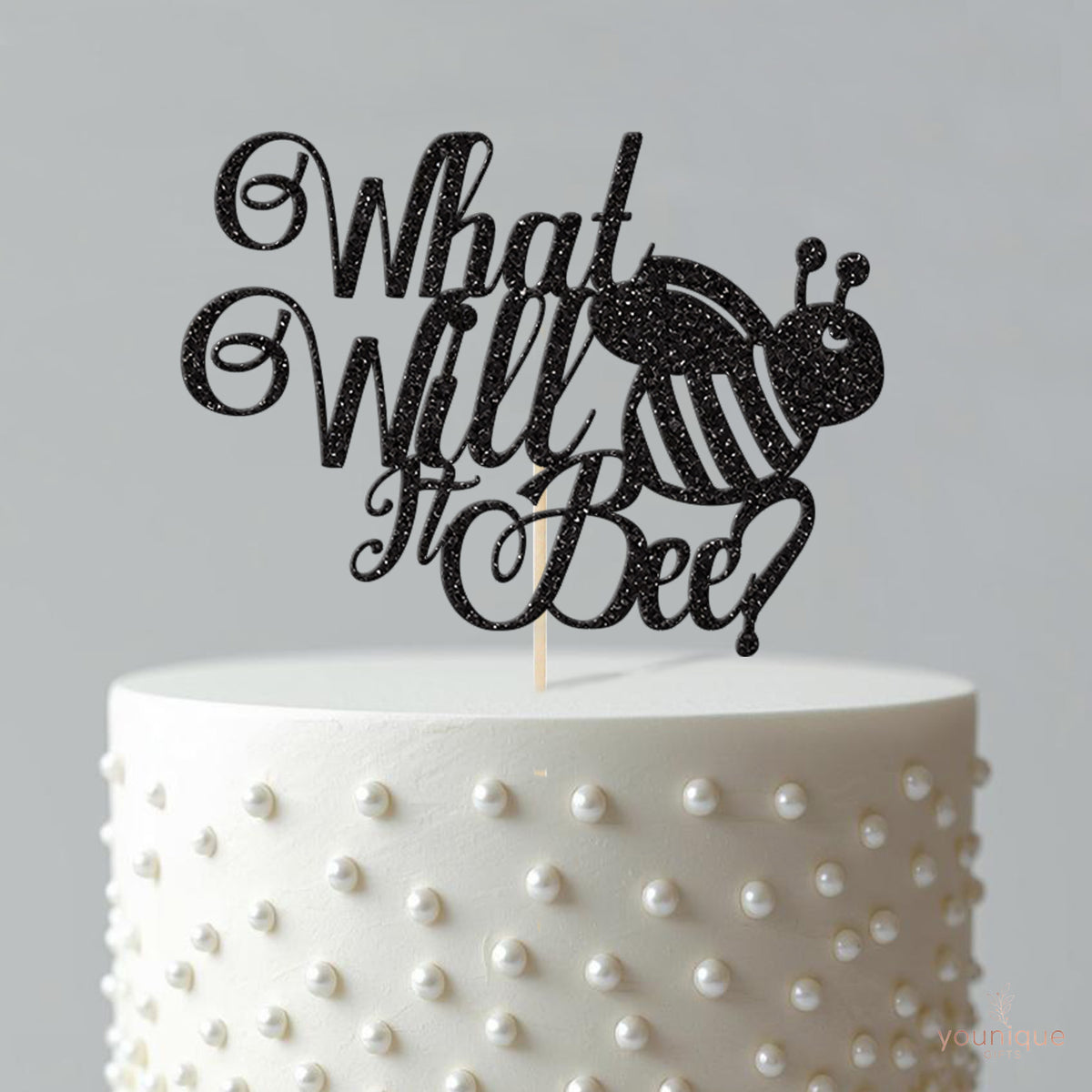 What Will It Bee? Script Bee Cake Topper - view 4