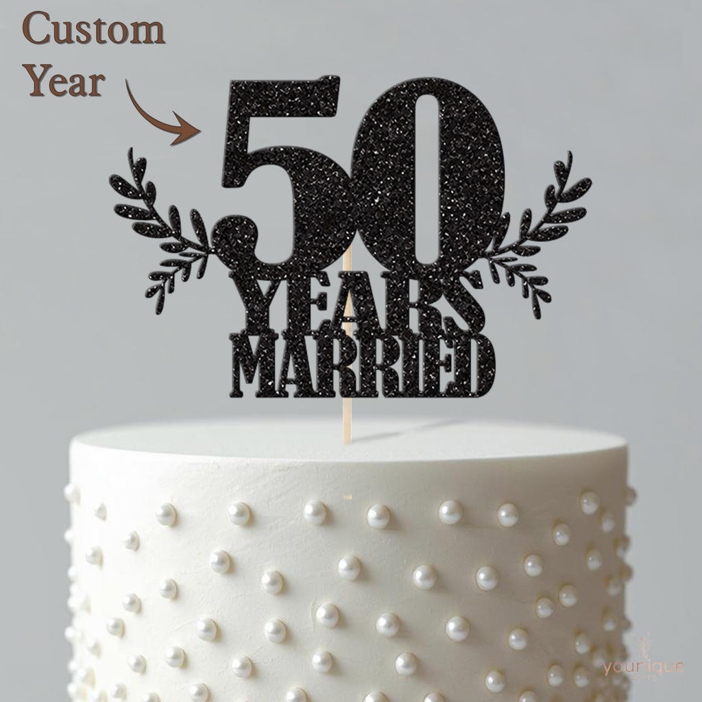 Personalised Years Married Leaf Cake Topper – Year - view 4