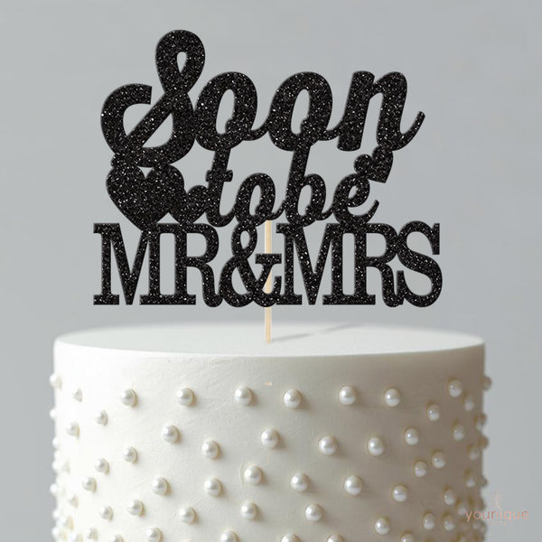 Soon to Be Mr & Mrs Hearts Engagement Cake Topper - view 4