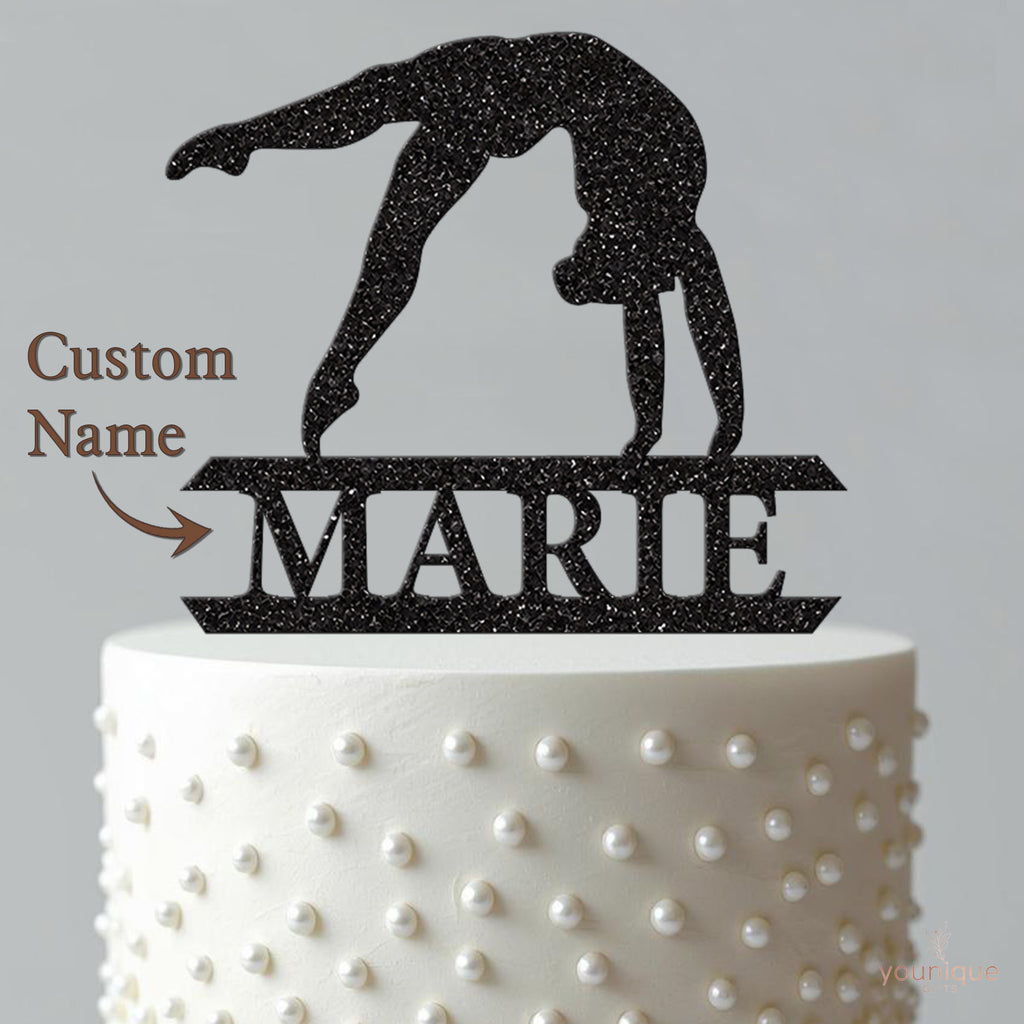 Personalised Gymnast Backbend Cake Topper – Name - view 4