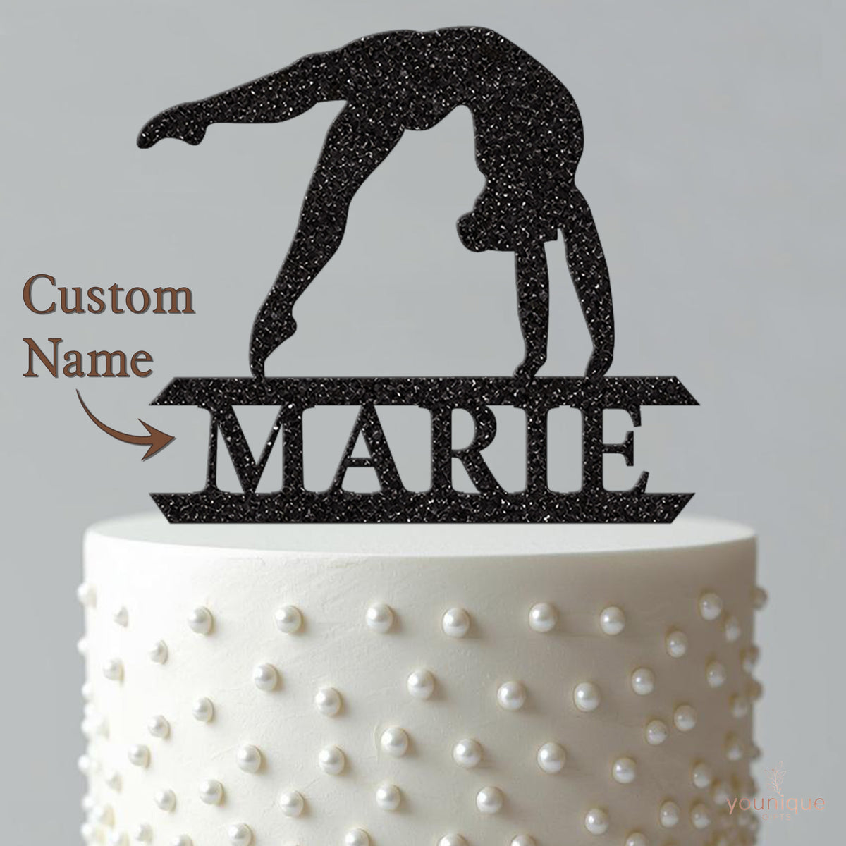 Personalised Gymnast Backbend Cake Topper – Name - view 4