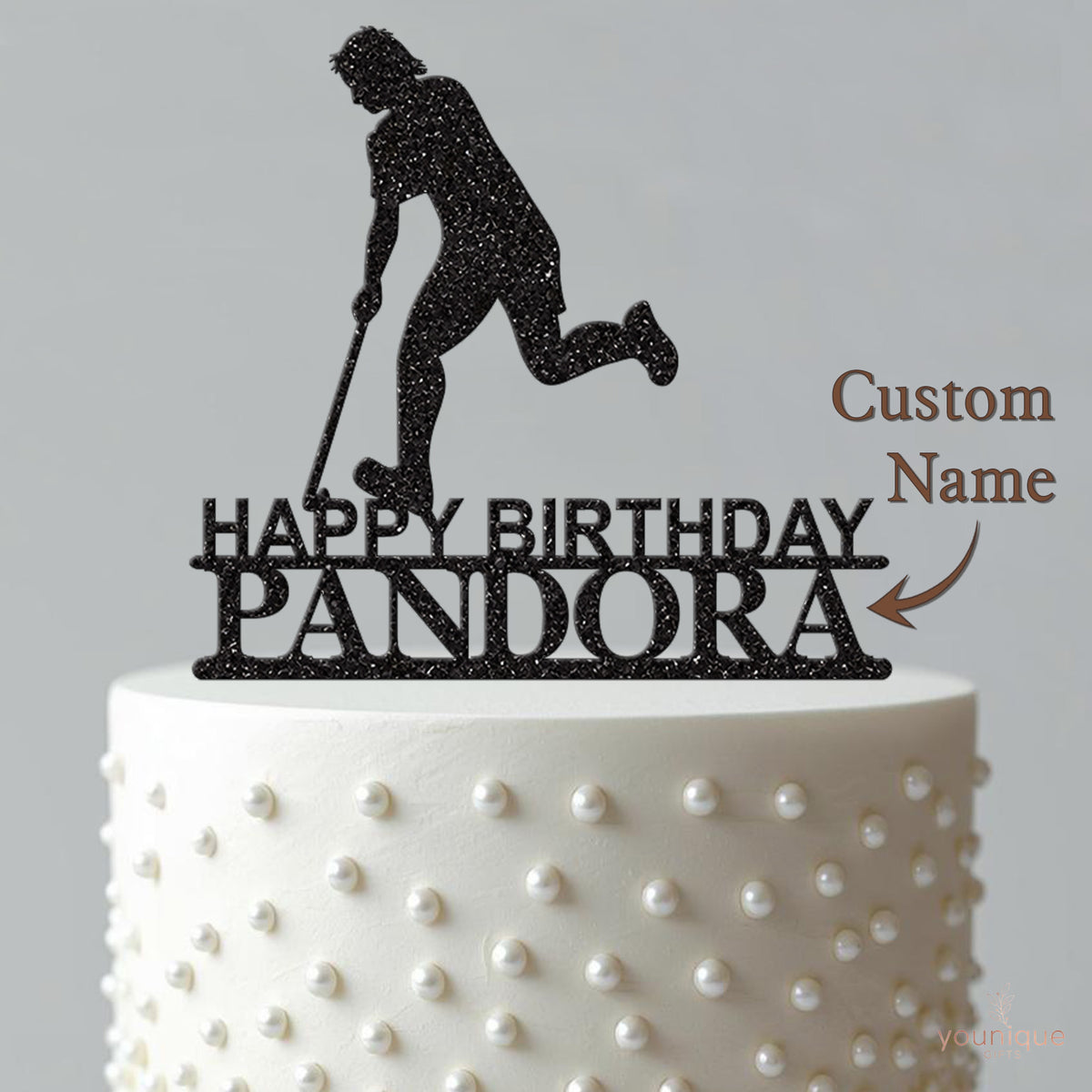 Personalised Field Hockey Cake Topper – Name - view 4
