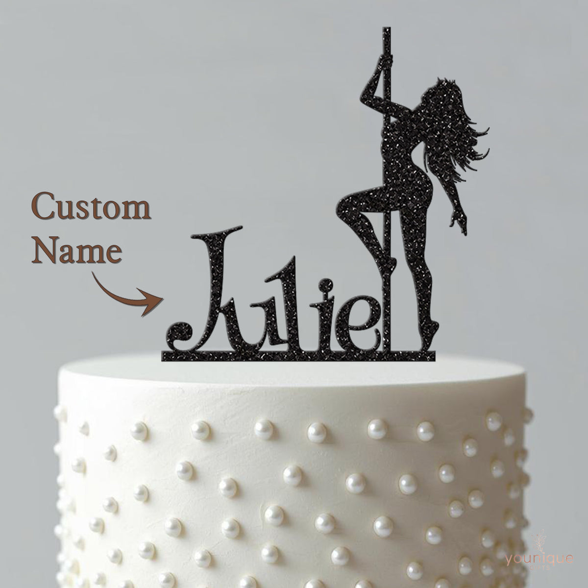Personalised Pole Dancer Cake Topper – Name - view 4